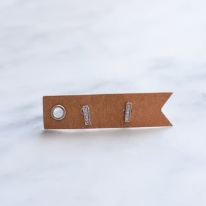 Sterling Silver & Cubic Zirconia Bar Earrings